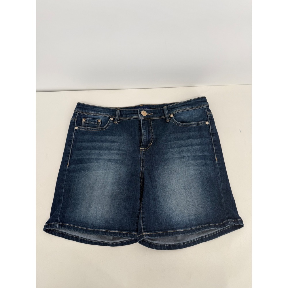 Bandolino Karyn Boyfriend Denim Shorts Dark Wash Blue Womens Sz 6P Petite